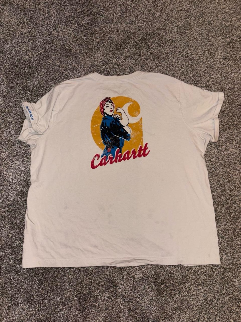 Carhartt White Graphic Tee - Rosie the Riveter Design
